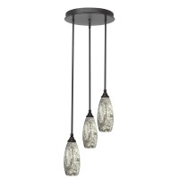 Empire 3 Light Cluster Pendalier In Dark Granite Finish With 5.5