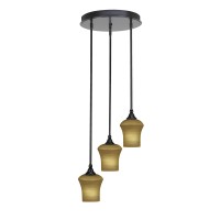 Empire 3 Light Cluster Pendalier In Matte Black Finish With 5.5