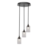 Empire 3 Light Cluster Pendalier In Dark Granite Finish With 4