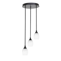 Empire 3 Light Cluster Pendalier In Matte Black Finish With 5