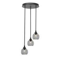 Empire 3 Light Cluster Pendalier In Dark Granite Finish With 5.75