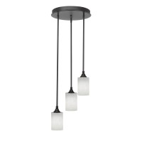 Empire 3 Light Cluster Pendalier In Dark Granite Finish With 4