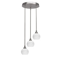 Empire 3 Light Cluster Pendalier In Brushed Nickel Finish With 5.75