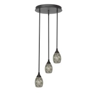 Empire 3 Light Cluster Pendalier In Dark Granite Finish With 5