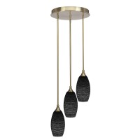 Empire 3 Light Cluster Pendalier In New Age Brass Finish With 5.5