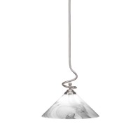 Capri Stem Pendant With Hang Straight Swivel Shown In Brushed Nickel Finish With 16