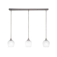 3 Light Linear Pendalier With Hang Straight Swivels Shown In Brushed Nickel Finish With 6