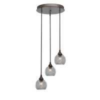 Empire 3 Light Cluster Pendalier In Bronze Finish With 5.75