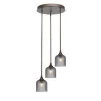 Empire 3 Light Cluster Pendalier In Bronze Finish With 7