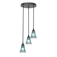 Empire 3 Light Cluster Pendalier In Dark Granite Finish With 5.5