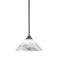 Odyssey 1 Light Mini Pendant In Matte Black Finish With 12