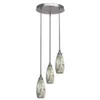 Empire 3 Light Cluster Pendalier In Brushed Nickel Finish With 5.5