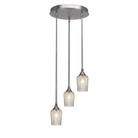 Empire 3 Light Cluster Pendalier In Brushed Nickel Finish With 5