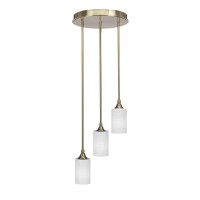 Empire 3 Light Cluster Pendalier In New Age Brass Finish With 4