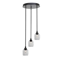 Empire 3 Light Cluster Pendalier In Matte Black Finish With 6