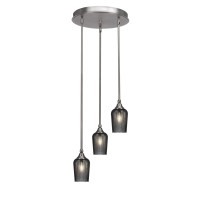 Empire 3 Light Cluster Pendalier In Brushed Nickel Finish With 5