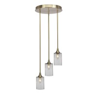 Empire 3 Light Cluster Pendalier In New Age Brass Finish With 5