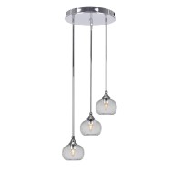 Empire 3 Light Cluster Pendalier In Chrome Finish With 7