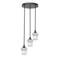 Empire 3 Light Cluster Pendalier In Dark Granite Finish With 5.5