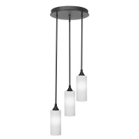 Empire 3 Light Cluster Pendalier In Dark Granite Finish With 4