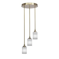 Empire 3 Light Cluster Pendalier In New Age Brass Finish With 4