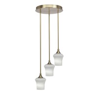 Empire 3 Light Cluster Pendalier In New Age Brass Finish With 5.5