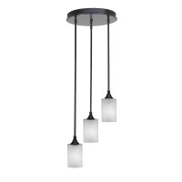 Empire 3 Light Cluster Pendalier In Matte Black Finish With 5