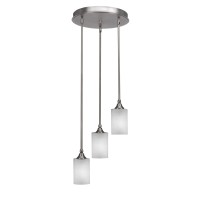 Empire 3 Light Cluster Pendalier In Brushed Nickel Finish With 5