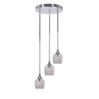 Empire 3 Light Cluster Pendalier In Chrome Finish With 6