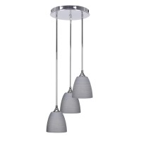 Empire 3 Light Cluster Pendalier In Chrome Finish With 8