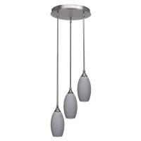 Empire 3 Light Cluster Pendalier In Brushed Nickel Finish With 5.5