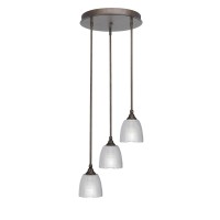 Empire 3 Light Cluster Pendalier In Bronze Finish With 4