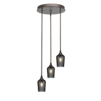 Empire 3 Light Cluster Pendalier In Bronze Finish With 5