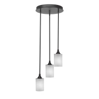 Empire 3 Light Cluster Pendalier In Dark Granite Finish With 5