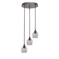 Empire 3 Light Cluster Pendalier In Bronze Finish With 6