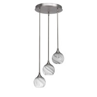 Empire 3 Light Cluster Pendalier In Brushed Nickel Finish With 5.75