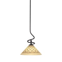 Capri Stem Mini Pendant With Hang Straight Swivel Shown In Dark Granite Finish With 12