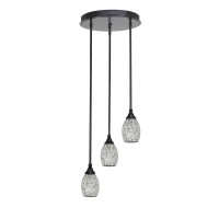 Empire 3 Light Cluster Pendalier In Matte Black Finish With 5