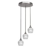 Empire 3 Light Cluster Pendalier In Brushed Nickel Finish With 6