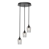 Empire 3 Light Cluster Pendalier In Dark Granite Finish With 5