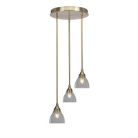 Empire 3 Light Cluster Pendalier In New Age Brass Finish With 6.25