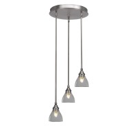 Empire 3 Light Cluster Pendalier In Brushed Nickel Finish With 6.25