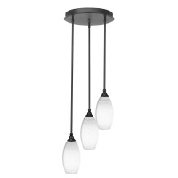 Empire 3 Light Cluster Pendalier In Dark Granite Finish With 5.5