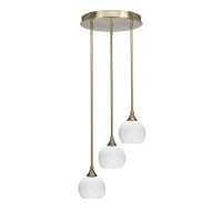 Empire 3 Light Cluster Pendalier In New Age Brass Finish With 5.75