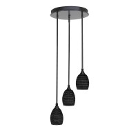 Empire 3 Light Cluster Pendalier In Matte Black Finish With 5