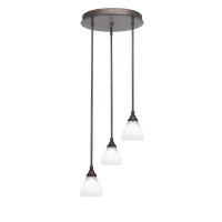 Empire 3 Light Cluster Pendalier In Bronze Finish With 6.25