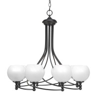 Capri 8 Light Chandelier Shown In Matte Black Finish With 5.75