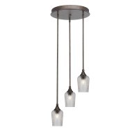 Empire 3 Light Cluster Pendalier In Bronze Finish With 5