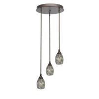 Empire 3 Light Cluster Pendalier In Bronze Finish With 5