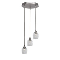 Empire 3 Light Cluster Pendalier In Brushed Nickel Finish With 6